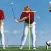 Finish Position (Ernie Els):  Upper body (waist up) travels towards the target during & post impact for a complete vertical finish. The right shoulder, right hip, and left toe should be in a vertical line.